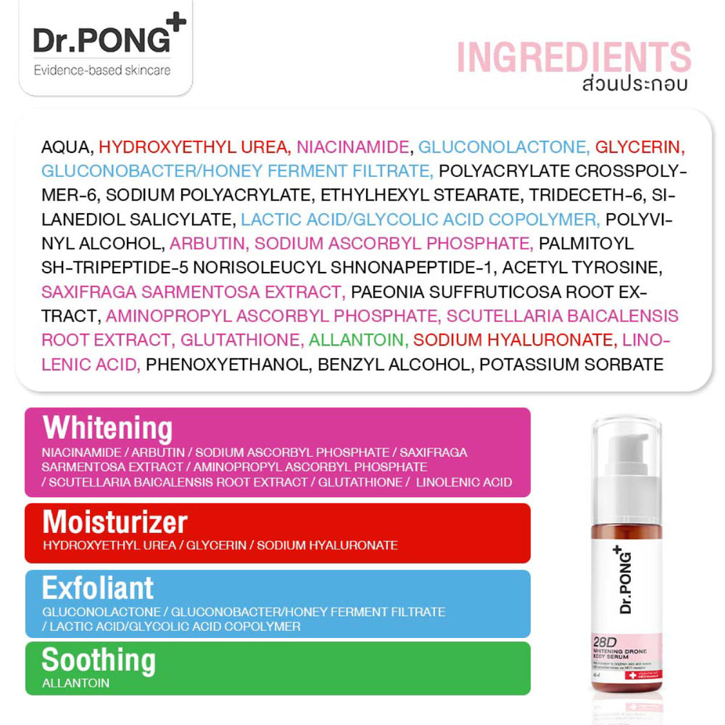 Dr.PONG 28D whitening drone body serum เซรั่มผิวกาย