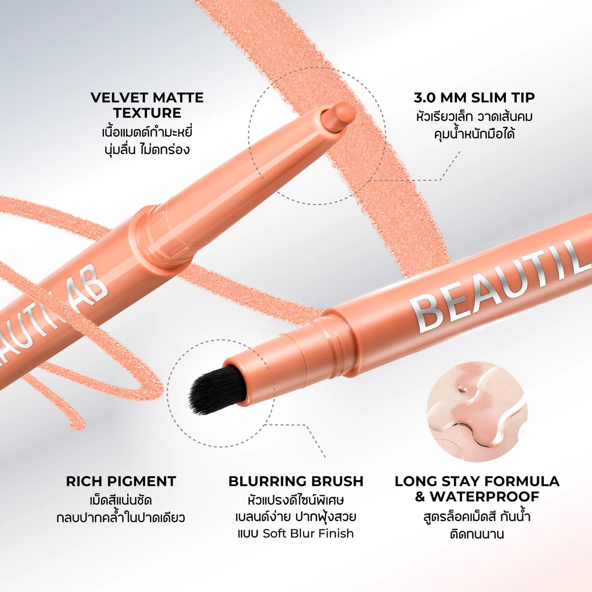 BEAUTILAB_PEACH PERFECT STAY LIP LINER_NO.01_0.16g