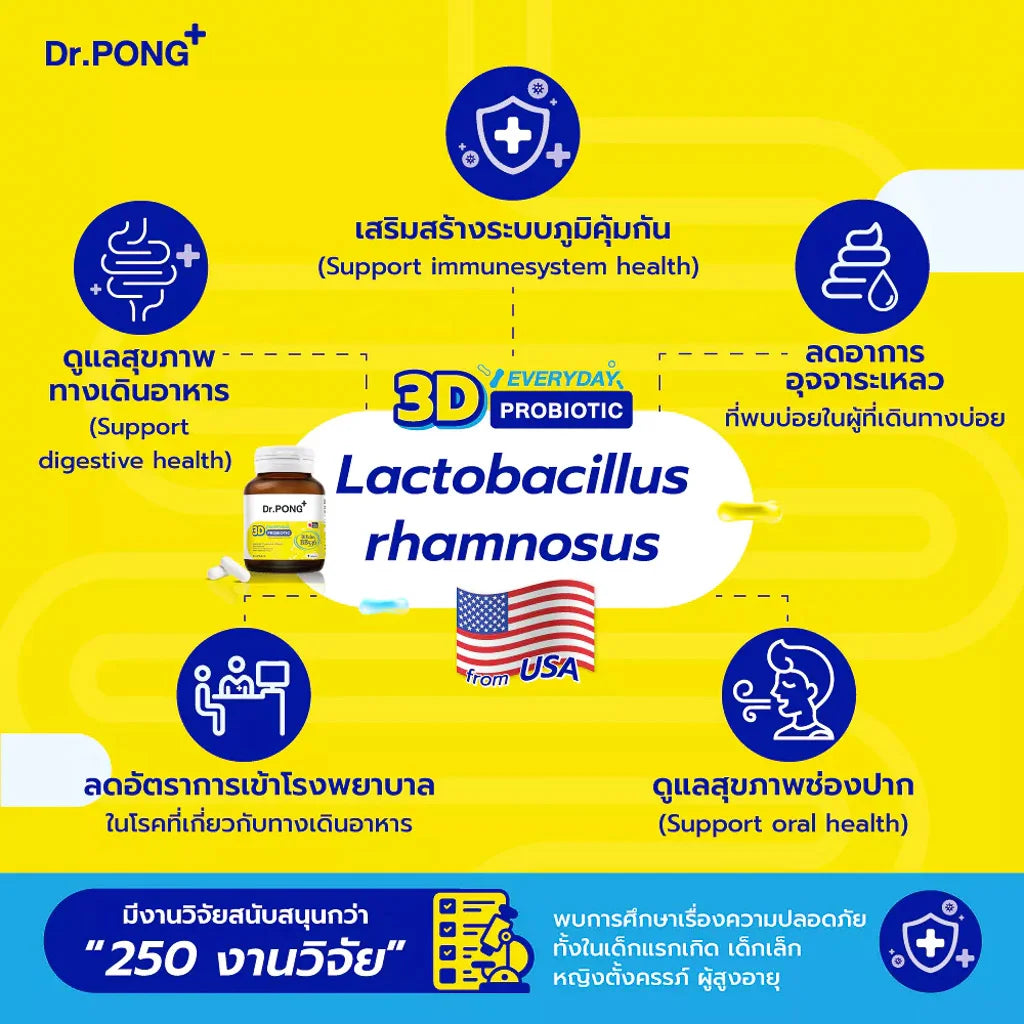 Dr.PONG 3D EVERYDAY PROBIOTIC ปรับสมดุลลำไส้ บำรุงผิว เสริมระบบภูมิคุ้มกัน