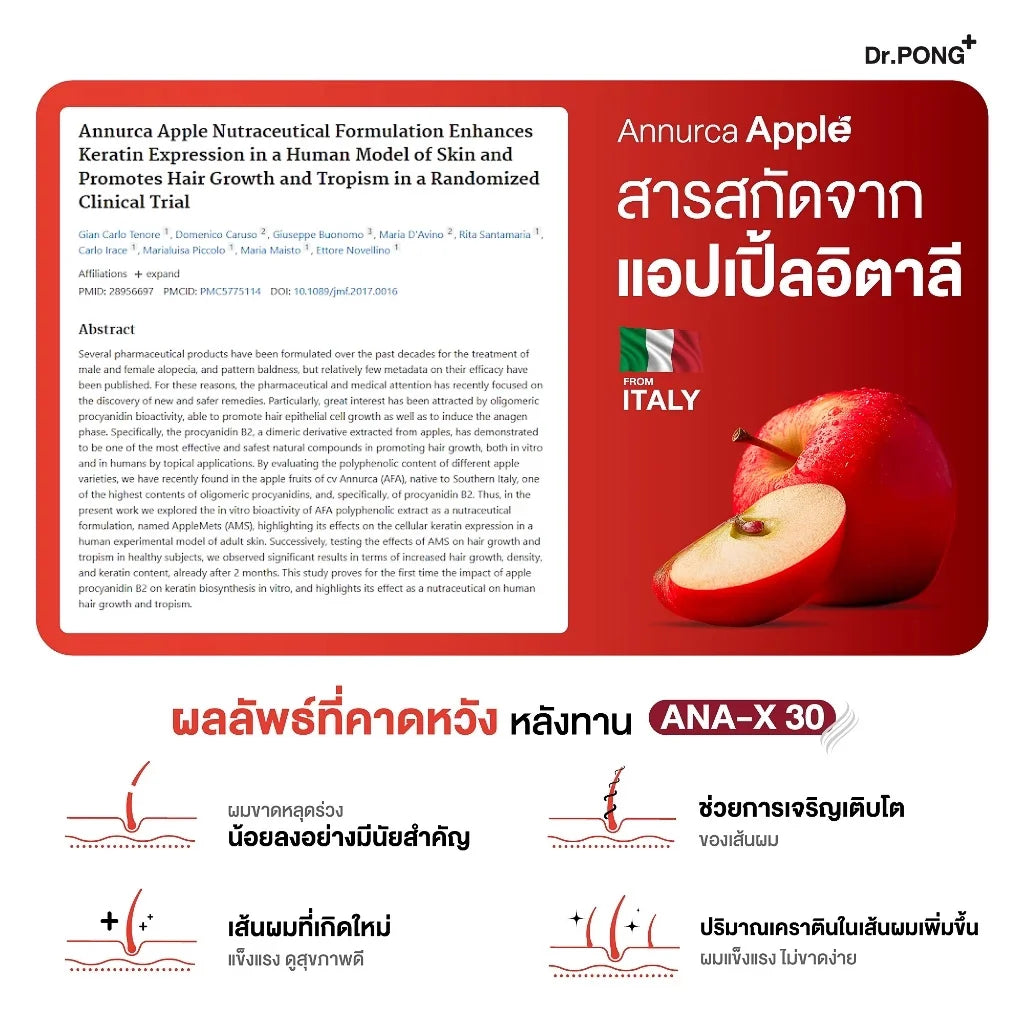 Dr.PONG ANA-X 30 ดอกเตอร์พงศ์ เอเอ็นเอ-เอ็กซ์ 30 วิตามินลดผมร่วง