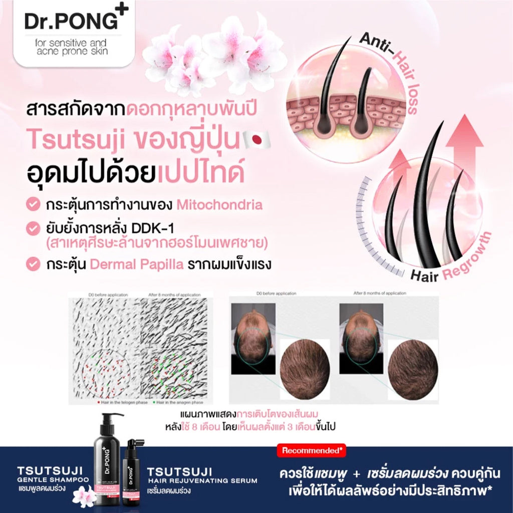 Dr.PONG TSUTSUJI HAIR REJUVENATING SERUM - anti-hairloss serum เซรั่มบำรุงผม ลดผมร่วง