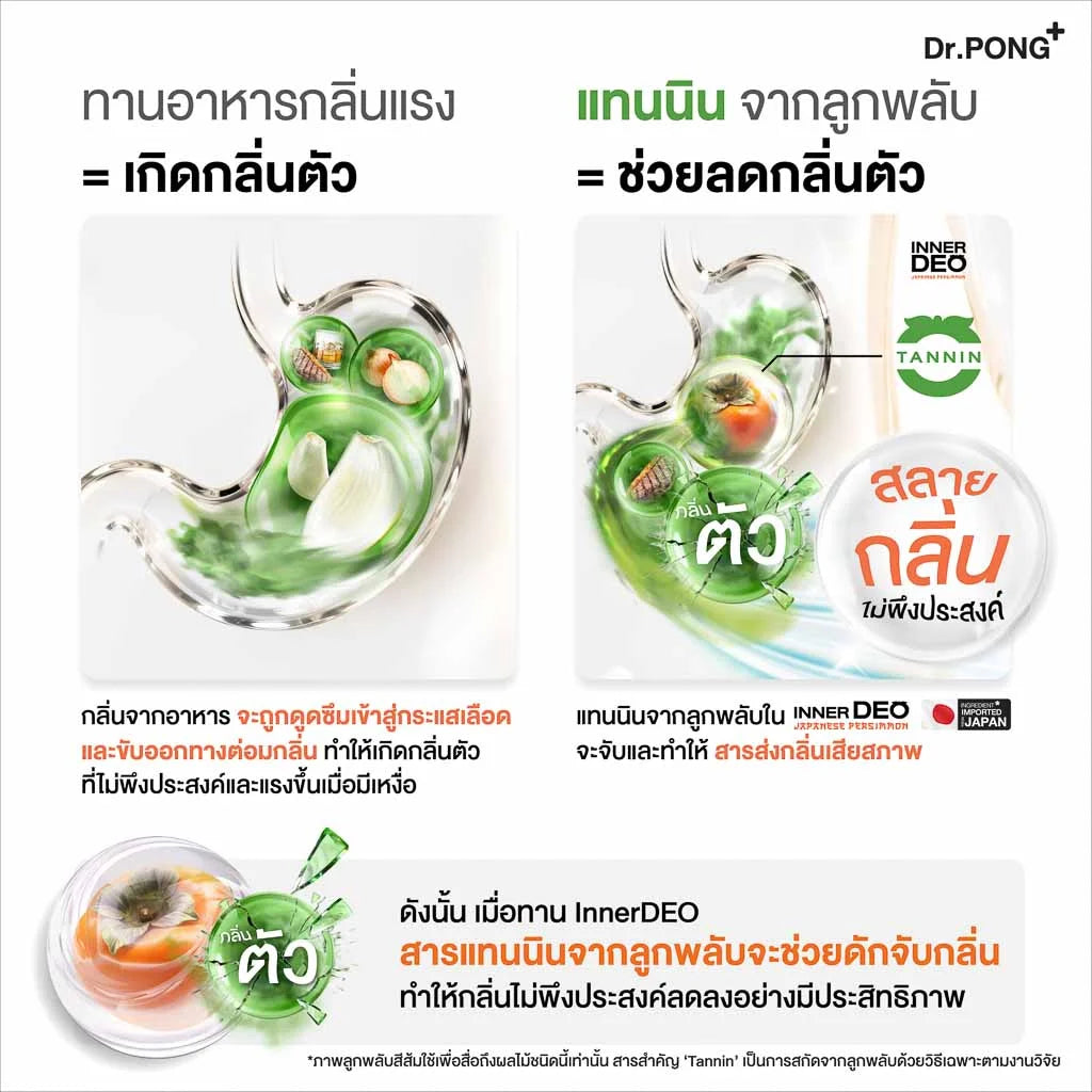 Dr.PONG InnerDeo Japanese Persimmon Powder อาหารเสริมลดกลิ่นกาย กลิ่นแก่ กลิ่นปาก