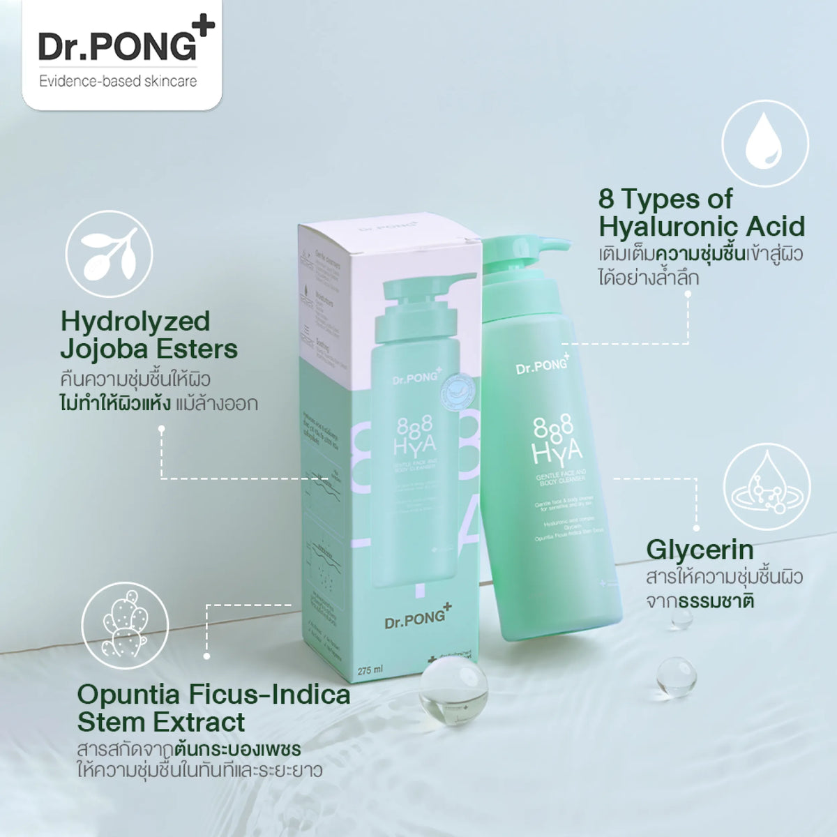 Dr.PONG_888 HYA GENTLE FACE AND BODY CLEANSER_275ml