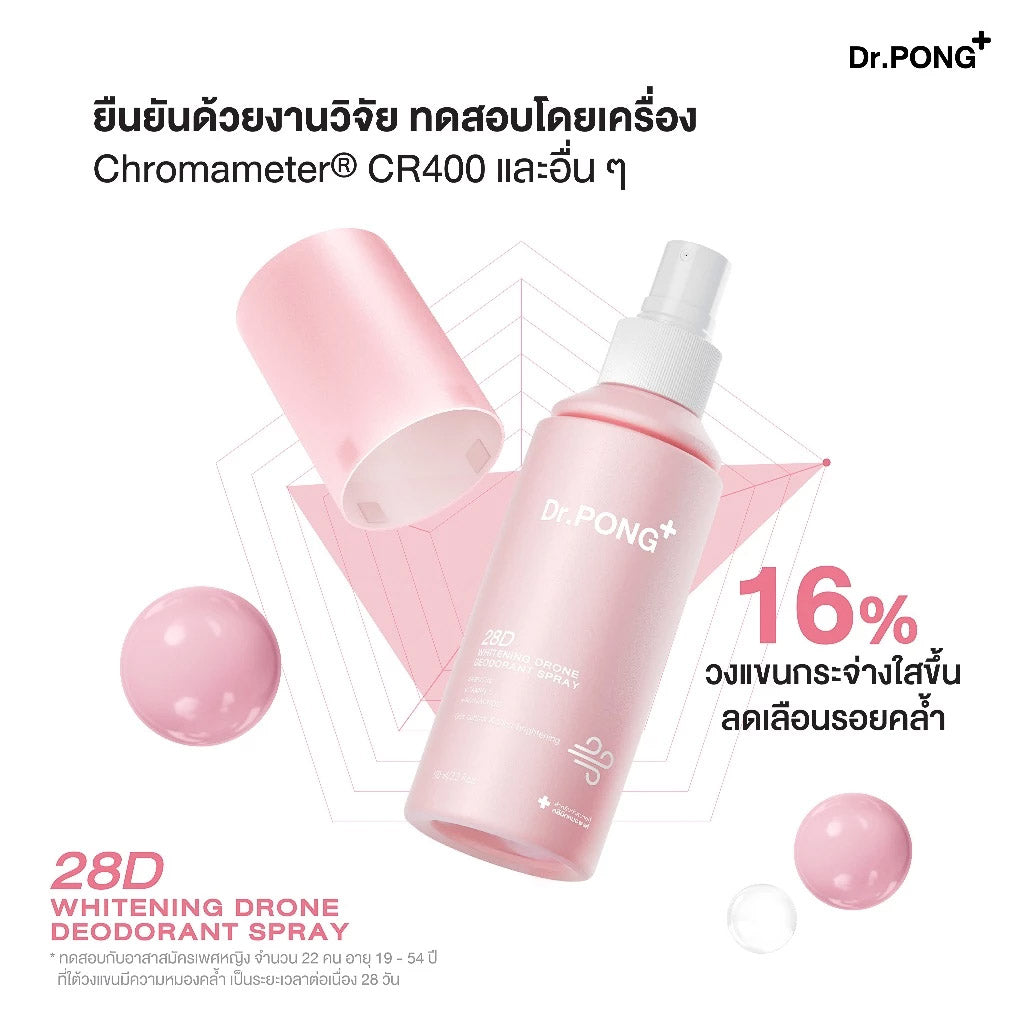 Dr.PONG 28D WHITENING DRONE deodorant spray สเปรย์ระงับกลิ่นกาย