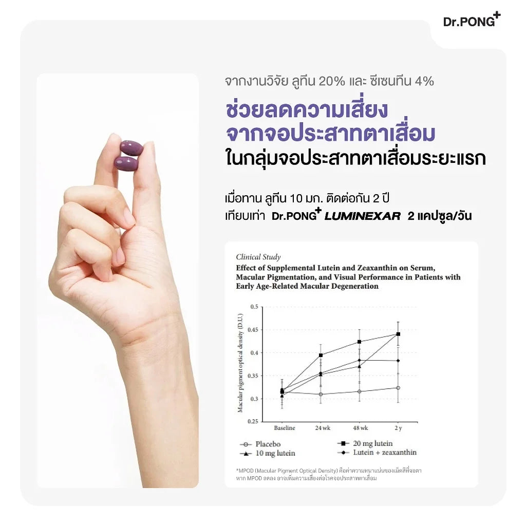 Dr.PONG Luminexar Lutein Plus Maquiberry Extract ดอกเตอร์พงศ์ ลูมิเน็กซาร์ ลูทีน พลัส มากิเบอร์รี่ เอ็กซ์แทรคต์