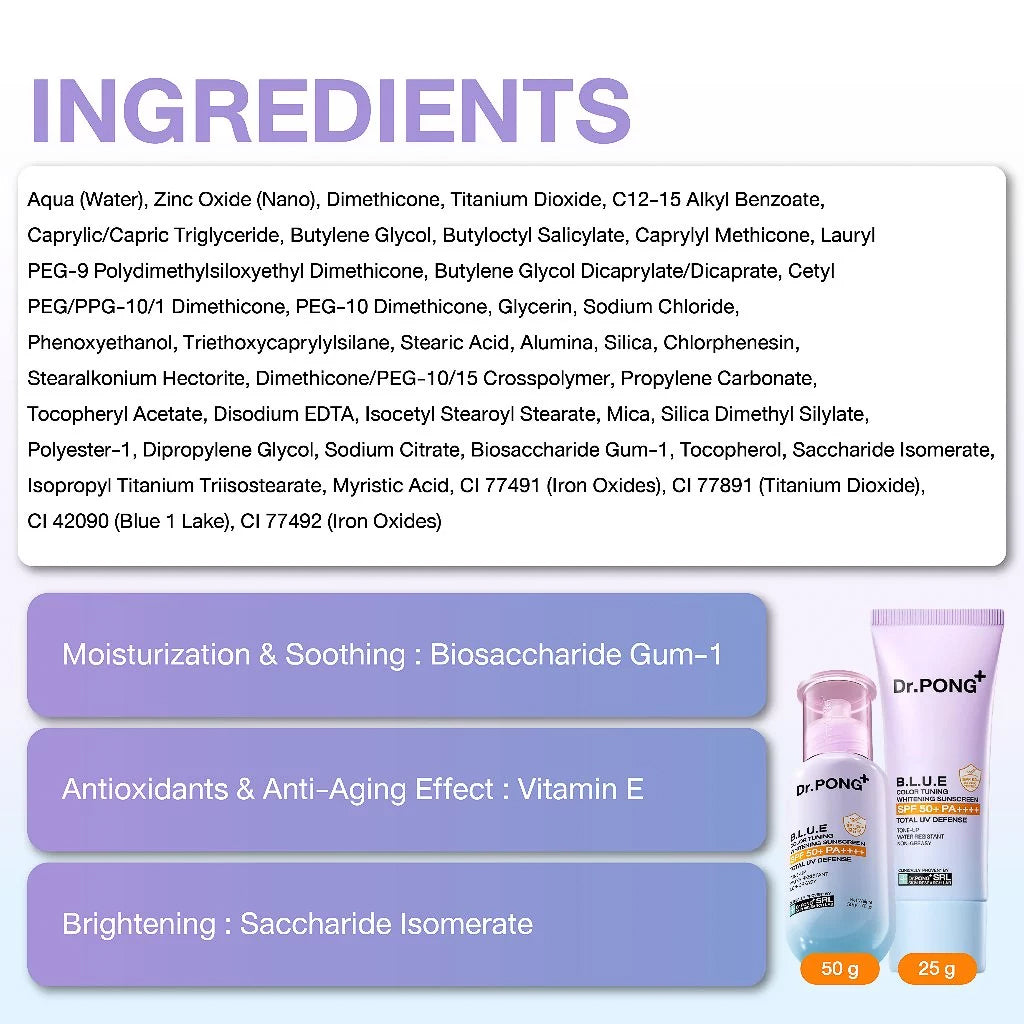 Dr.PONG_B.L.U.E Color Tuning Whitening Sunscreen_25g